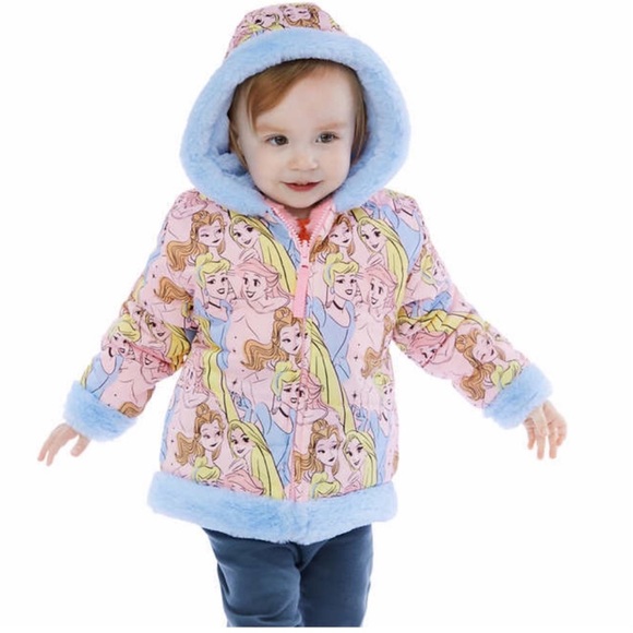 NWT Disney Princess Kids Reversible Jacket for Girls - size 5 PRINCESS cozy - Picture 4 of 9